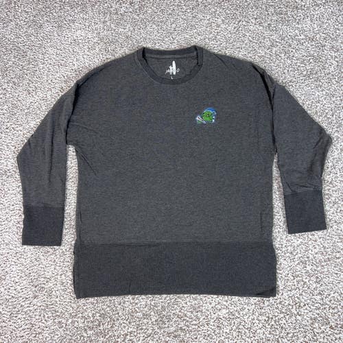 Tulane Green Wave Sweater Womens Large Gray Johnnie O Long Sleeve NCAA Football