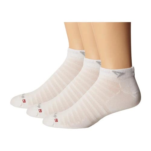Drymax Hyper Thin Mini Women's L White Stretch Running Crew Socks 3-Pack GBO4868