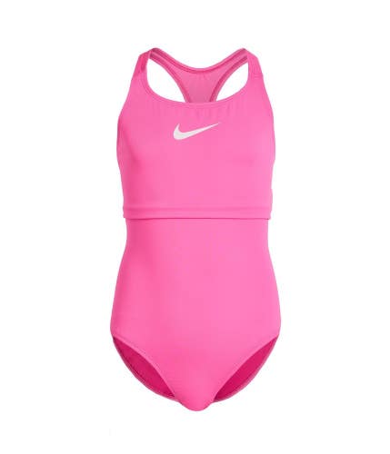 Nike Effortless Essential Swimsuit Girls S Pink Glow Stretch One Piece GBO4886