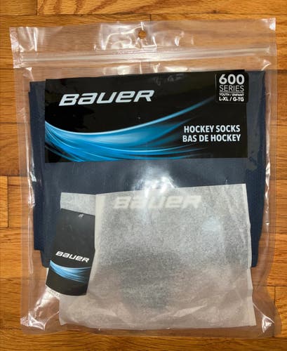 Blue Youth Large Bauer Socks (New)