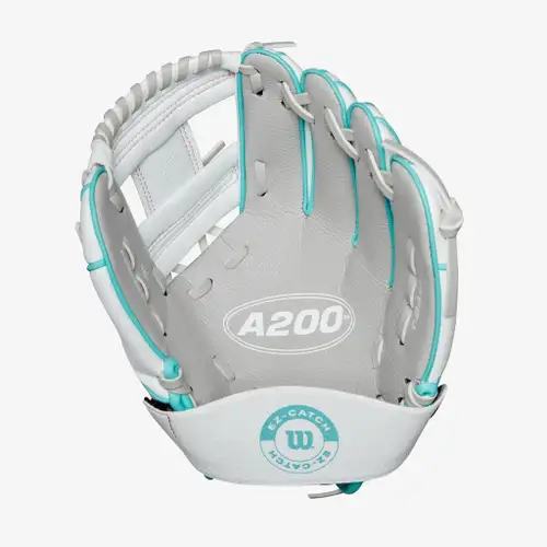 New Wilson A200 EZ Catch 10" Youth Tee Ball Glove Right Hand Throw White/Blue 11735-WILWBW10135810