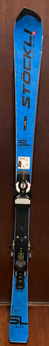Kid's 2023 Racing 144 cm Stockli Laser SL FIS Skis With Bindings Max Din 10 (Used)