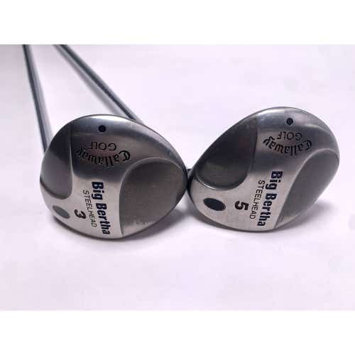 Callaway Steelhead 3 & 5 Fairway Wood Set 15* 18* Stiff Steel Mens RH DENT