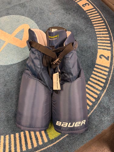 New Bauer Supreme Matrix Navy Blue Junior Medium Hockey Pant