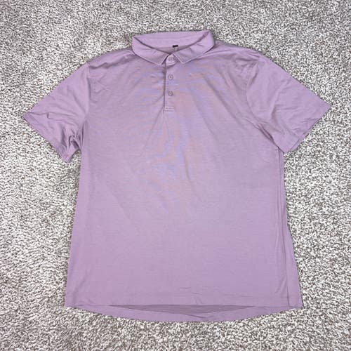 Lululemon Polo Shirt Mens Large Purple Heathered Golf Performance Athletic Top