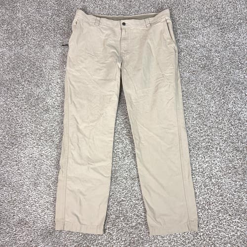 Columbia Pants Mens 42x32 Beige Canvas Straight Leg Utility Hiking Outdoor Work