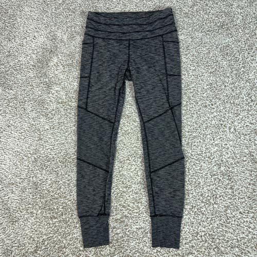 Athleta Leggings Womens Medium Gray Heathered Pockets Excursion Yoga Gym Pants