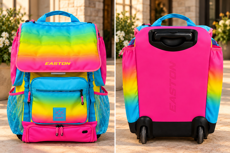 Easton Rolling Softball Baseball Equipment Bag – Pink Rainbow Tie-Dye