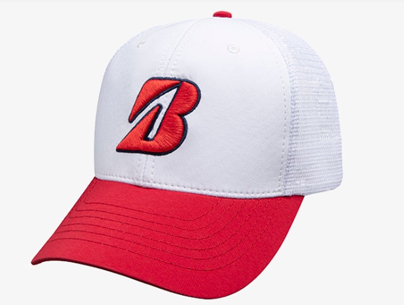 NEW Bridgestone USA Red/White Adjustable Snapback Golf/Trucker Hat/Cap
