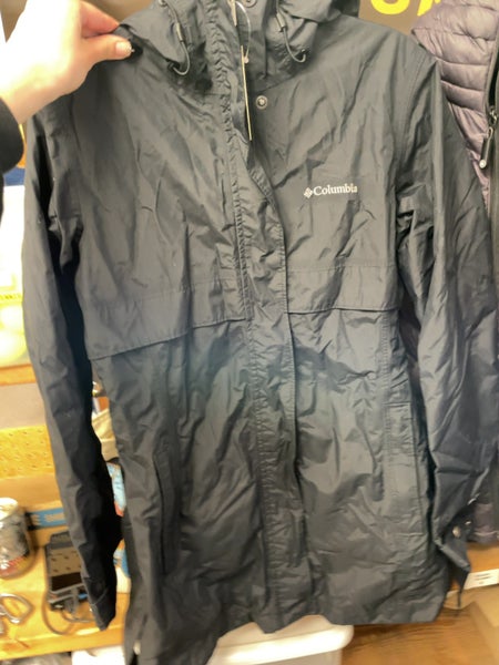 Columbia Omni-Tech Hooded Rain Jacket Size M Black