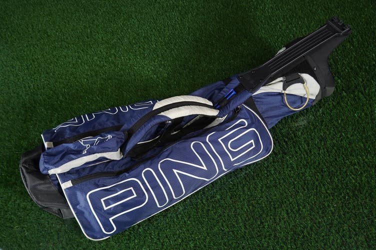 PING Moon-Lite II Sunday, Carry Golf Bag Blue / White / Black 3-Way Divider