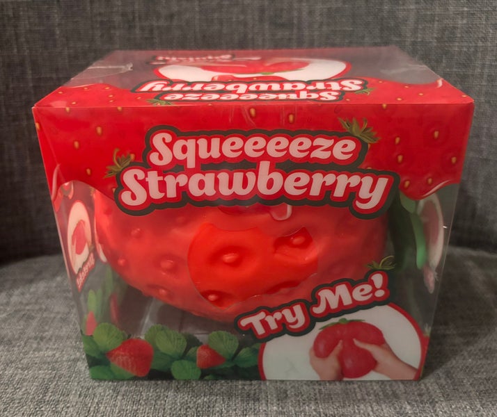 Squeeze Strawberry Squeezy Fidget Toy Sunny Days New