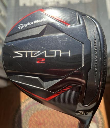 TaylorMade Stealth 2 3-Wood, Fujikura Ventus TR Red FW 6-S, Stiff, Very Good