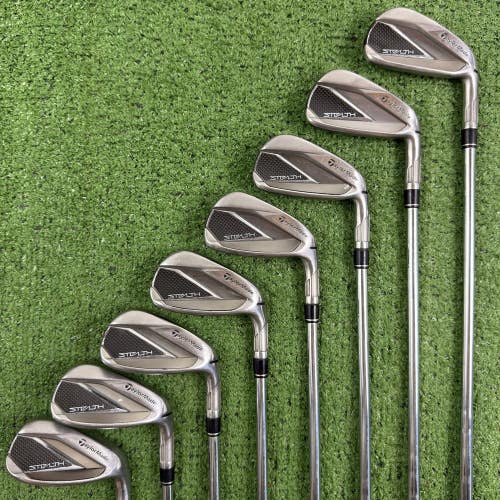 Taylormade Stealth Iron Set 5-PW AW SW KBS Max MT Stiff Flex 85g Steel